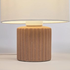 Fehér-natúr színű asztali lámpa textil búrával (magasság 28 cm) Eshe – Kave Home