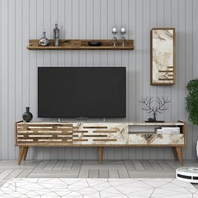 Valensiya - Walnut, White, Marble
