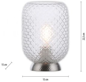 JUST LIGHT. 14906-55 - Asztali lámpa REISHI 1xE27/40W/230V króm