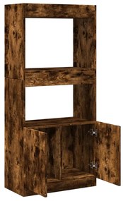 füstös tölgy színű szerelt fa magasszekrény 63 x 33 x 140 cm