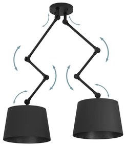 Eglo 390113 - Csillár rúdon PISTUNIO 2xE27/40W/230V fekete