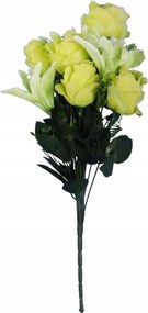 Mesterséges Csokor 12 Virág Rózsa Liliommal Zöld Természetes Dekoráció