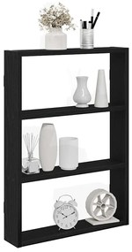fekete szerelt fa fali polc 43 x 9 x 60 cm