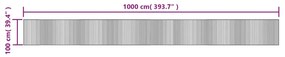 négyszögletű sötétbarna bambusz szőnyeg 100 x 1000 cm