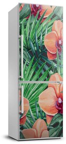 Hűtő matrica Orchid és pálmák FridgeStick-70x190-f-107940636