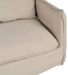 Krémszínű len kanapé 160 cm – Ixia