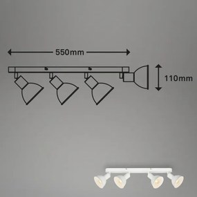 Brilo - Spotlámpa RETRO 4xE14/25W/230V fehér