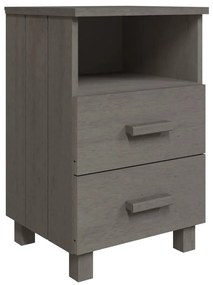 HAMAR 2 db világosszürke tömör fa éjjeliszekrény 40x35x62 cm