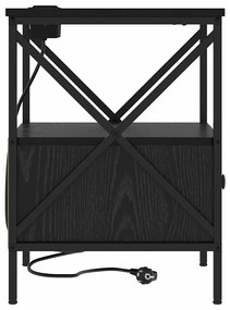 Éjjeliszekrény 2 pcs Musta tammi 41.5 x 40.5 x 55 cm Faanyag