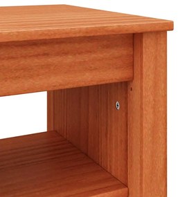 Cipőpad polcokkal Viaszbarna 160 x 36.5 x 50 cm Tömör fenyőfa