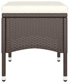 vidaXL 5 részes barna polyrattan kerti étkezőgarnitúra