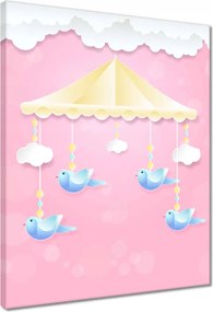 Vászonkép 40x50 Aranyos körhinta madárkákkal