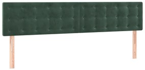sötétzöld bársony LED-es fejtámla 160x5x78/88 cm