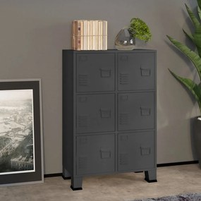 antracitszürke fém ipari tárolószekrény 75 x 40 x 115 cm