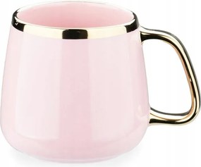 Porcelán bögre arany füllel rózsaszín 480 ml