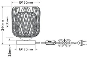 Globo 15965T - DICHTI asztali lámpa 1xE27/40W/230V