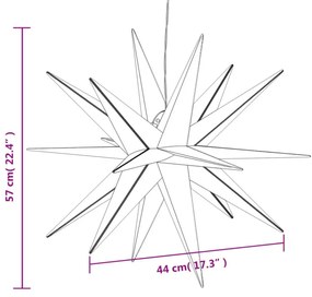 3 db összecsukható piros karácsonyi lámpa LED-del 57 cm