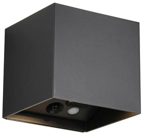 USB LED fali kültéri lámpa mozgásérzékelővel (magasság 10 cm) Genie – Trio