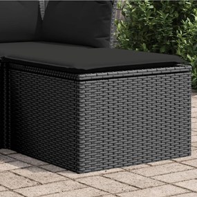 vidaXL fekete polyrattan kerti ülőke párnával 55 x 55 x 37 cm