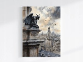 Vászonkép Canvas Város Panoráma Kilátás Szobor Vízköpő Szobor 75x100