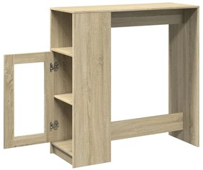 sonoma tölgy szerelt fa bárasztal tárolókkal 101x40x103,5 cm