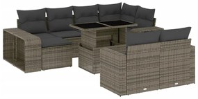 vidaXL 11 részes szürke polyrattan kerti ülőgarnitúra párnákkal