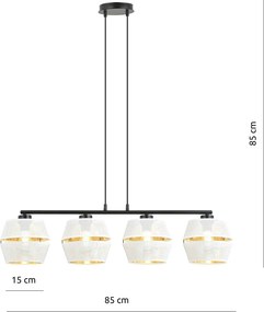 Emibig modern függeszték malia fehér fekete arany emi1184/4