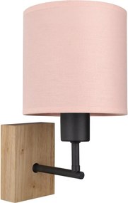 BRILAGI - Fali lámpa BOBO WOOD 1xE27/25W/230V tölgy/fekete/rózsaszín