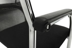 Tárgyalószék, fekete/ezüst, ESIN