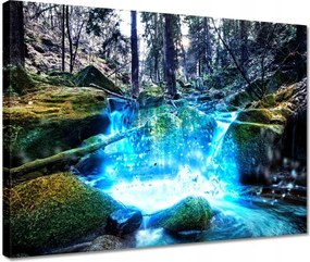 Vászonkép 40x30 Vízesés a folyón Hegyek