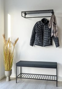 Vita pad, fekete, fekete lábakkal, 100x36x48,5 cm