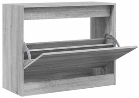 szürke sonoma színű szerelt fa cipőszekrény 80 x 34 x 63 cm