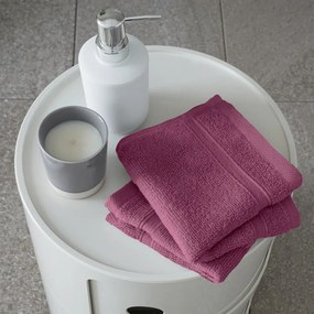 Sötét rózsaszín frottír pamut törölköző szett 2 db-os 30x30 cm Zero Twist – Catherine Lansfield