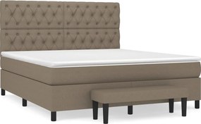 vidaXL tópszínű szövet rugós ágy matraccal 160 x 200 cm