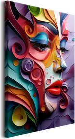 Faliképek a nappaliba Színes portré egy titokzatos nőről 3D 80x120