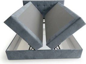 Kárpitozott boxspring ágy DIRELIS TRINITY 140x200 cm szürke Matrac: Bonell rugós matrac