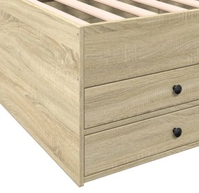 sonoma tölgy kanapéágy fiókkal matrac nélkül 75x190 cm