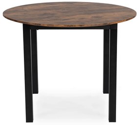 Kerek Étkezőasztal Rusztikus Tölgy Színben. TEO 100 cm