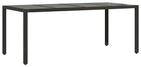 Kert étkező szett 7 pcs Fekete 190 x 90 x 75 cm polirattan