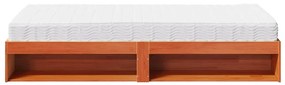 viaszbarna tömör fenyőfa kanapéágy matraccal 80 x 200 cm