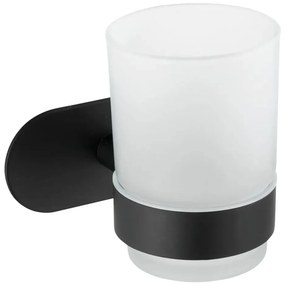 Matt fekete öntapadós rozsdamentes acél fürdőszobai kiegészítő szett Orea – Wenko