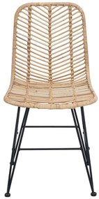 Étkezőszék 2 pcs Természetes 44.5 x 55 x 85 cm Rattan és Vas