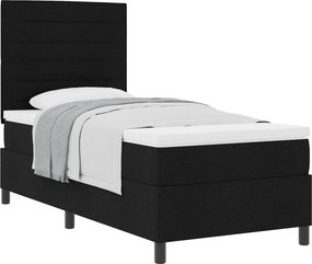 vidaXL Boxrugós ágy matracmal fejtámlával Fekete 80 x 200 cm szövet