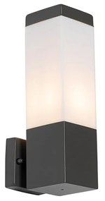 Modern kültéri fali lámpa sötétszürke opál üveggel - Malios