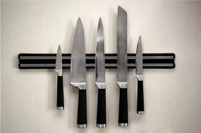 Mágneses késtartó konyhai eszközökhöz fekete mágnes tartó 38 cm