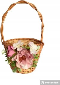 Húsvéti kosár dekorációval Szalag 14 cm Virág