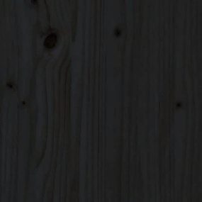 Double fekete tömör fenyőfa ágykeret 135 x 190 cm