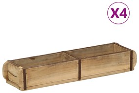 Tálcák 4 db 60,5x15x9 cm Tömör Fa Újrahasznosított