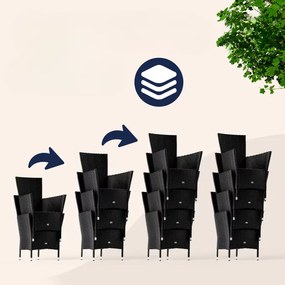 Casaria® Kerti rattan szett Berlin WPC 1+8 - fekete