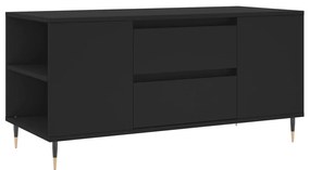 Fekete szerelt fa dohányzóasztal 102x44,5x50 cm